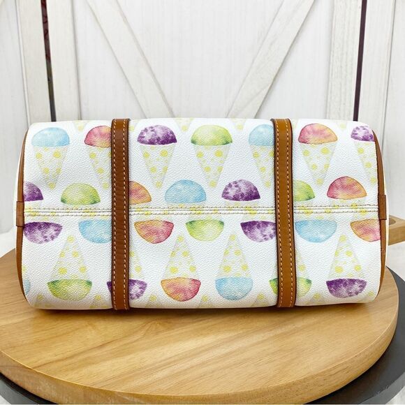 Dooney & Bourke Snowcone Barrel Shoulder Bag Purse White Pastel Leather - Picture 7 of 15